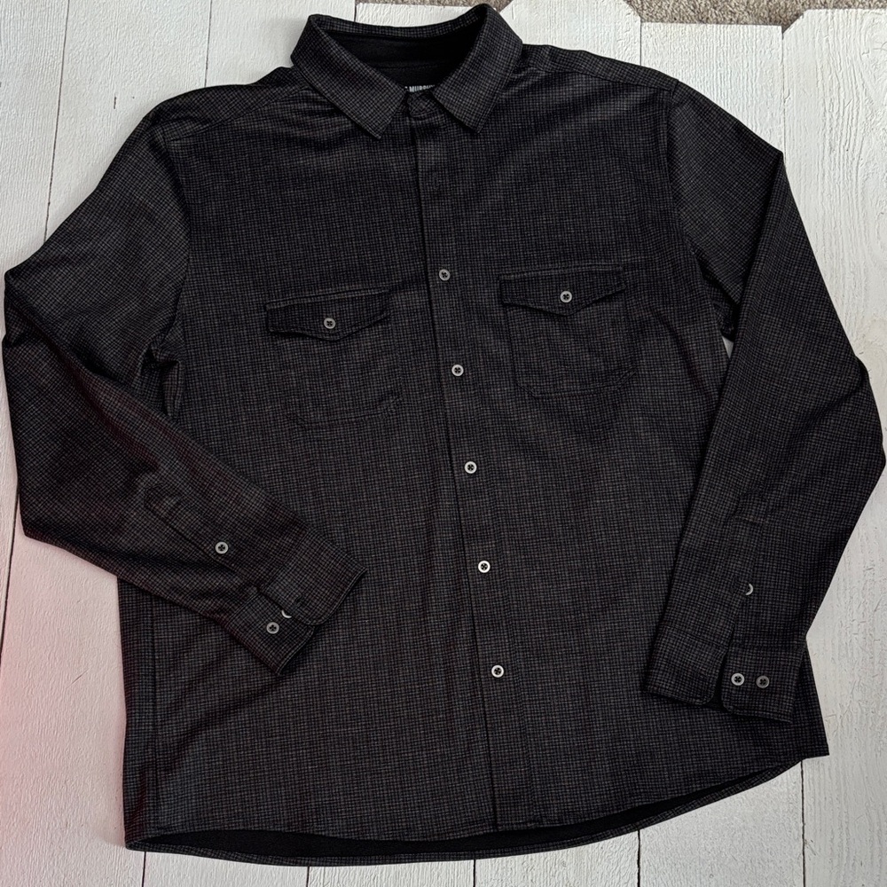 Johnston & Murphy Charcoal Checkered Men's Shirt L